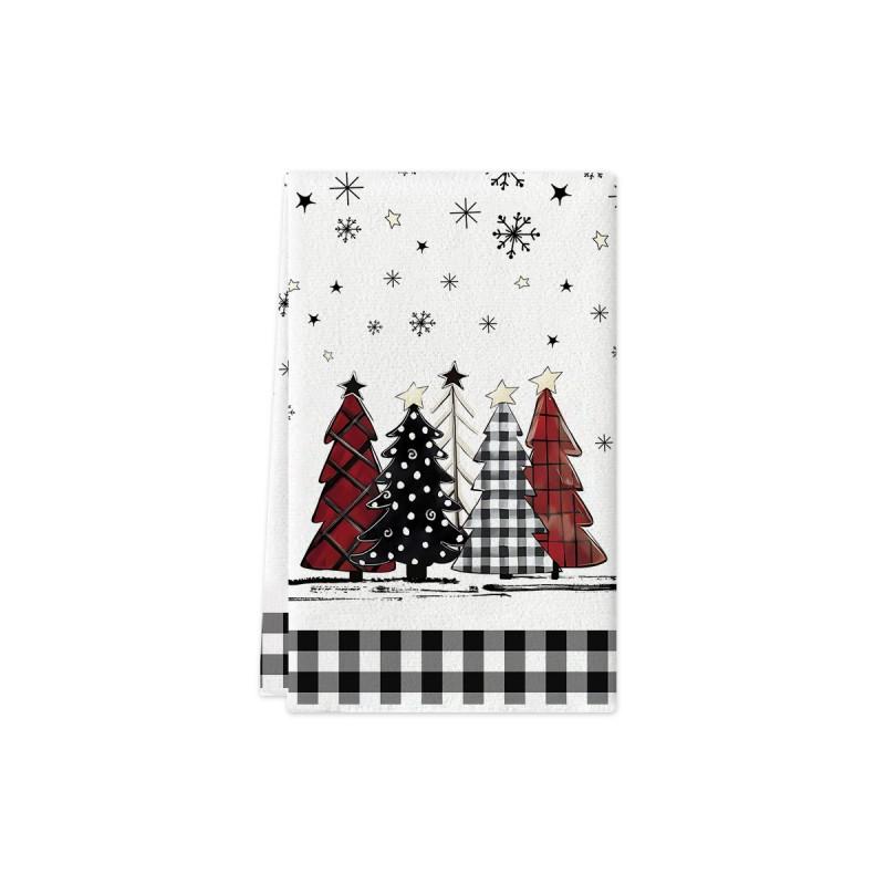 Christmas Kitchen Towel Nordic Style Snowman Print Dish Multipurpose Cotton Tea Home Holiday Decor