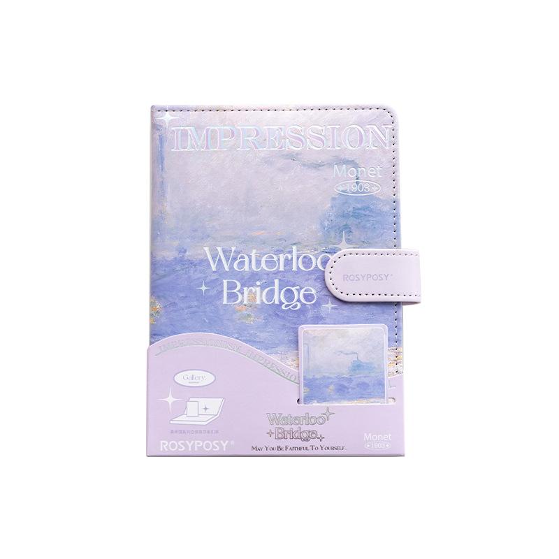 RosyPosy Soft Elegant Oil Painting Wind Magnetic Buckle Book Handmade Materials Student Supplies Color Inner Page Notebook
