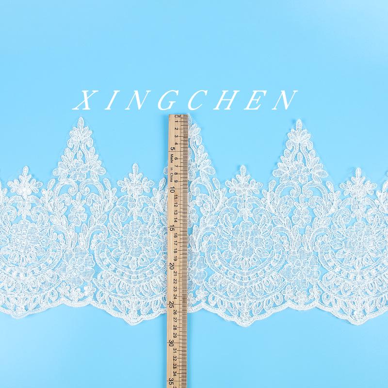 

Width 28Cm Car Bone Lace Sequins Diy Decal Doll Toy Accessories Home Textiles Crafts Lace Accessories White/crystal piece (width 28CM)