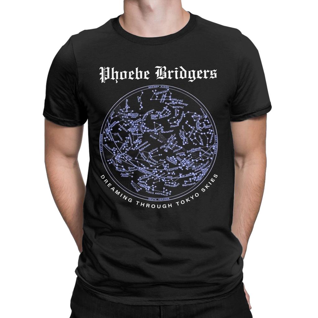 Men Phoebe Bridgers Dreaming Through Tokyo Skies T Shirt Pure Cotton Tops Funny Short Sleeve Round Neck Tees Big Size T-Shirt