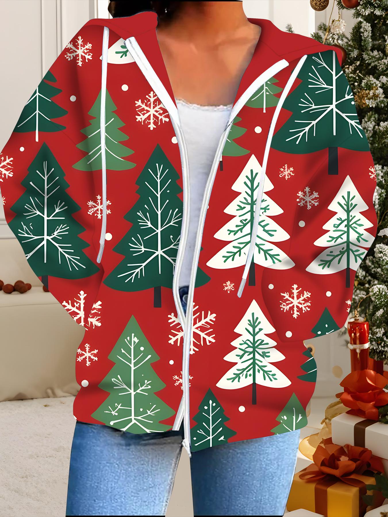 

Рождественский кардиган с капюшоном, 3D-печать, большого размера, осенне-зимний, в стиле ретро 6XL зелёный