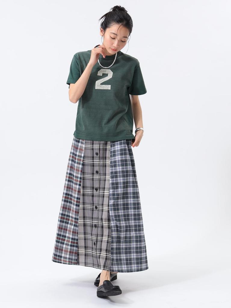 Beams Boy Madras Check Crazy Skirt, Women's, Gray, One Size, 13270114803