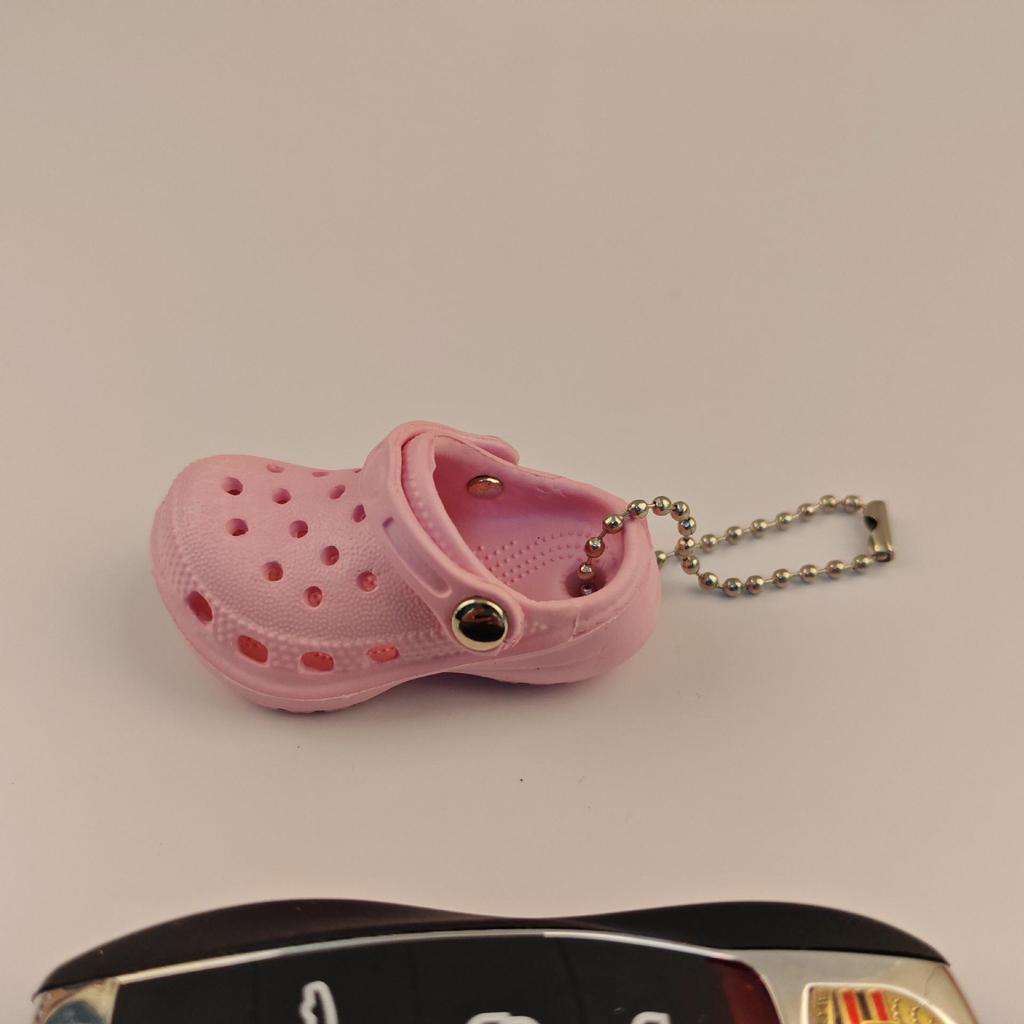 Mini Slipper Pendant: Cute Whale Hole Shoes Keychain for Couples