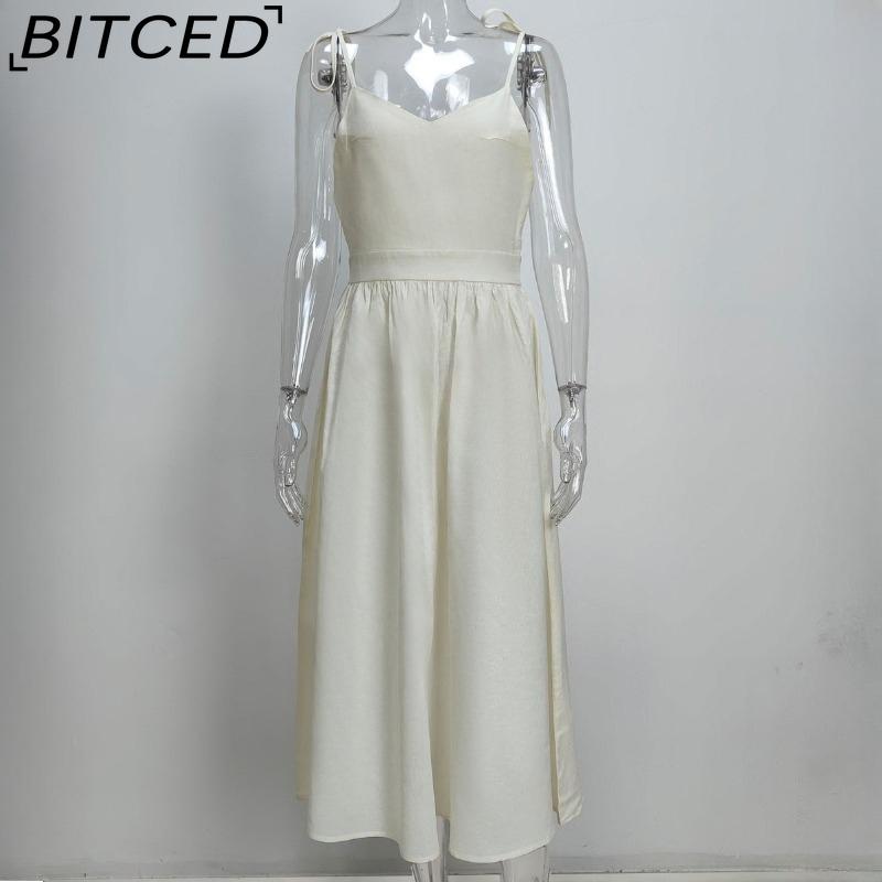 BITCED Women's Spring Dress: Elegant and Sensual Strappy Backless Halter Dress