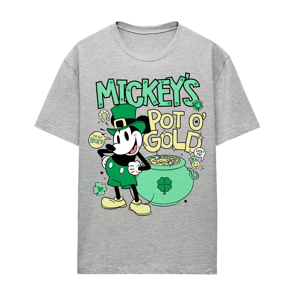 Disney Womens/Ladies Pot O Gold Mickey Mouse Heather St Patricks Day T-Shirt