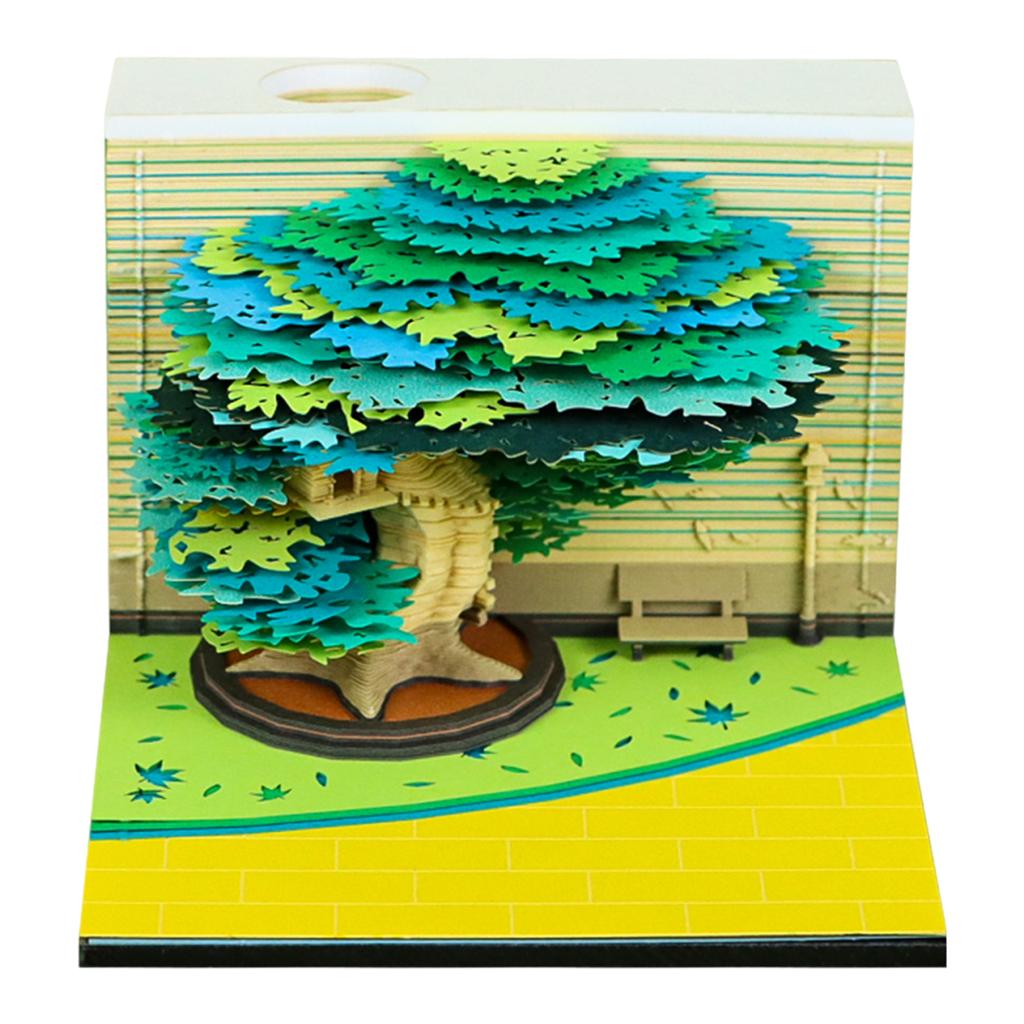 Time Piece Calendar 2026 3D Memo Pads Calendar with Led Light 3D Art Calendar Paper Carving Art Memo Pad Notepad for Home Decor