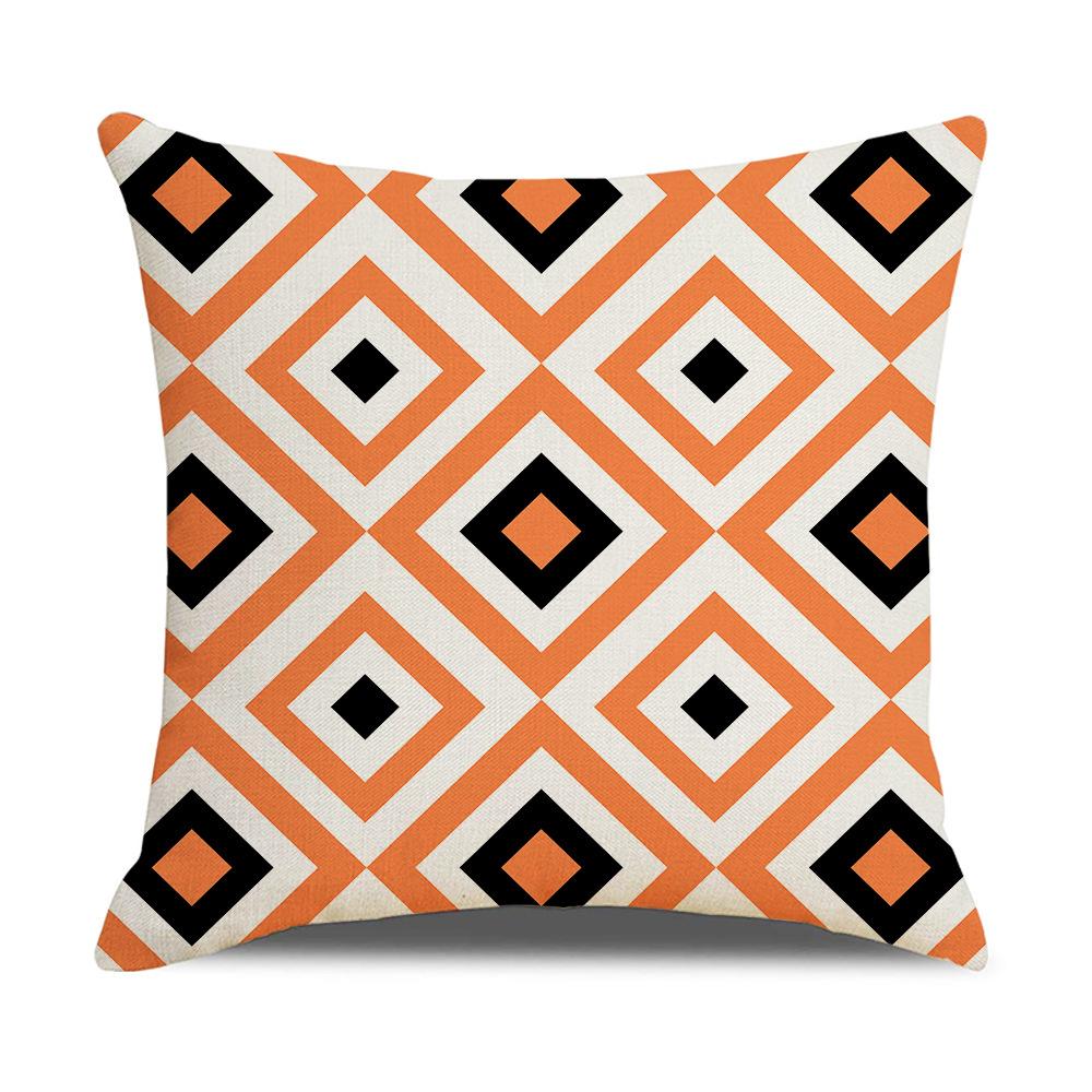 Daily Household Products Classic Simple Geometric Pillowcase Linen Office Cushion Waist Pillowcase