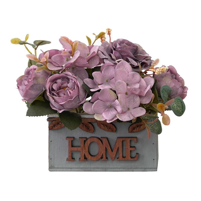 Artificial Peony Flower In Pot With Silk Material For Table Centerpiece And Event Decor