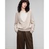 Demana 100% Merino Wool Faux Two-Piece V-Neck Knit Sweater