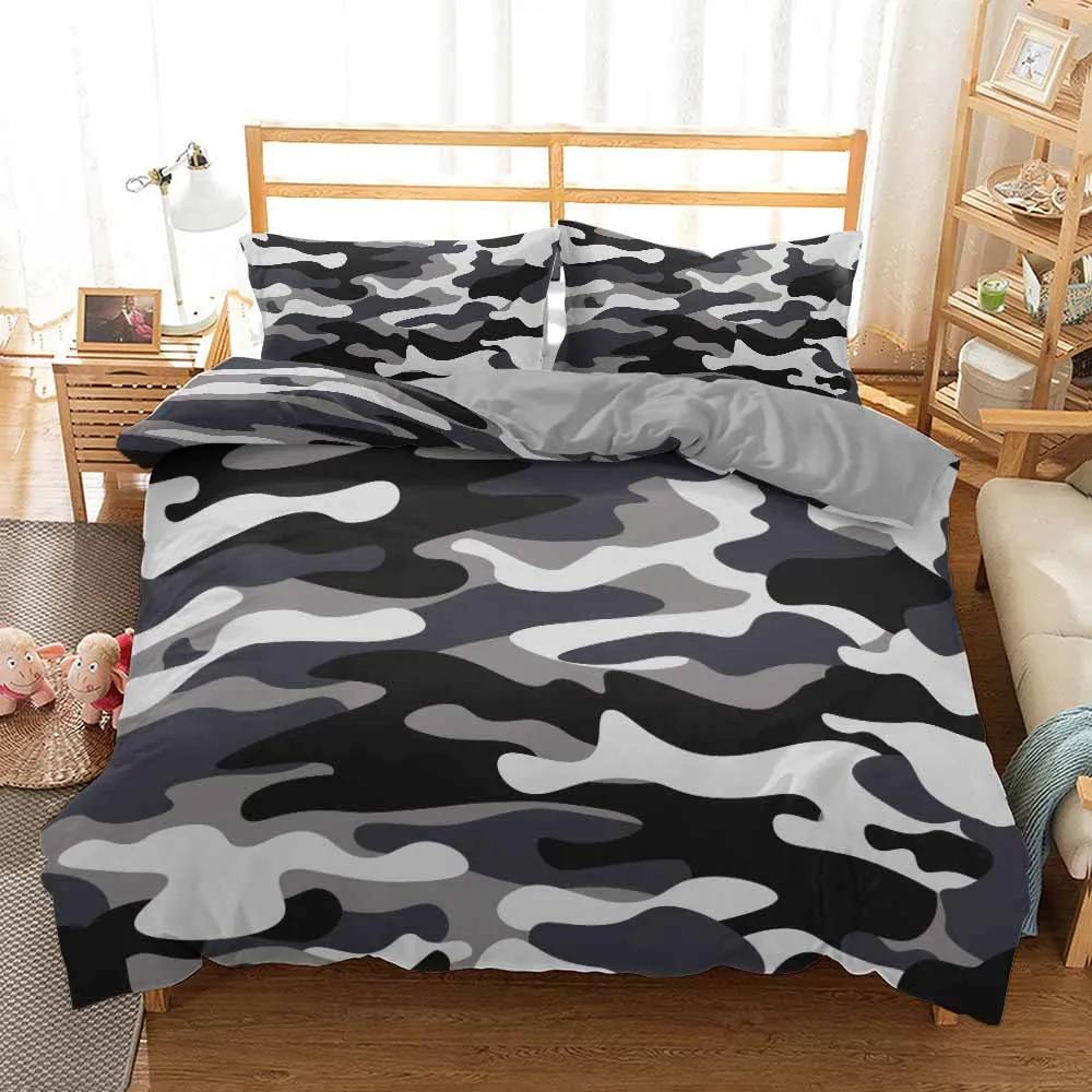 3D Tarnmuster Bettwäsche-Set Design Heimtextilien Coole Jungen Mädchen Kinder Erwachsene Bettbezug-Set Weiche Deckenbezüge Mit Kissenbezug 3 Teile