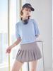 AYIHOLIC CASHMERE Semi-Over Rolled-Up Round Knit