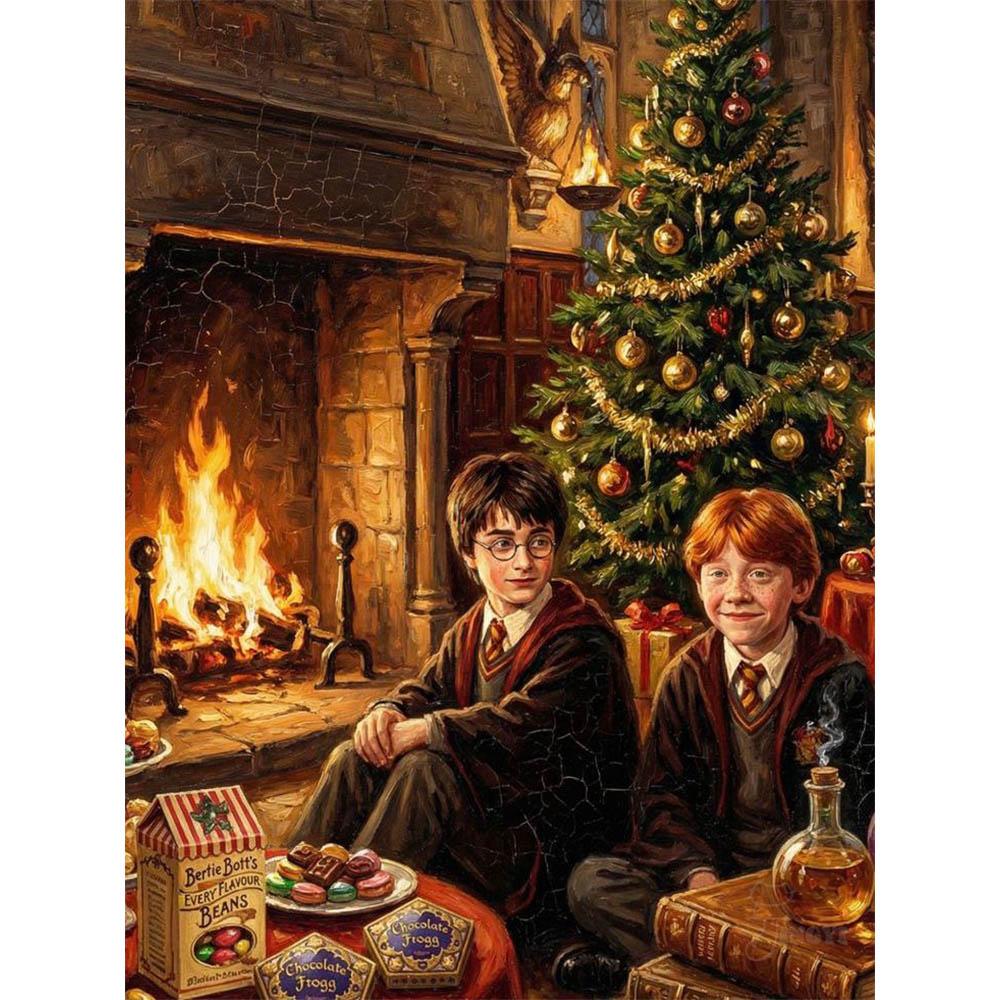 2026 New Harry Potter Christmas Castle 5D Diamond Painting Art Magical Alphabet Witch House Cross Stitch Mosaic Home Decor