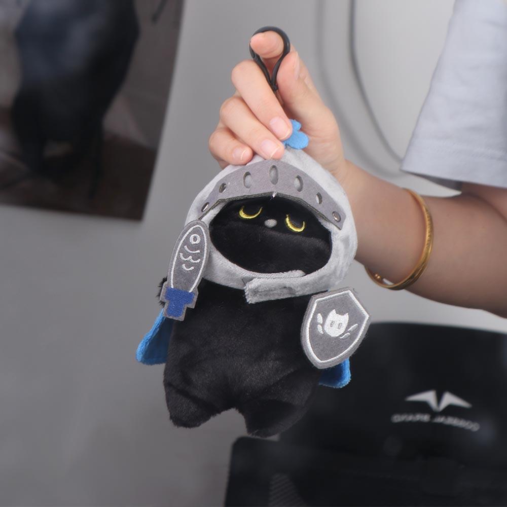 Shield Knight Cat Plush Doll Silly Black Cat Stuffed Toy Decoration Cat Plush Toy  Christmas Gift