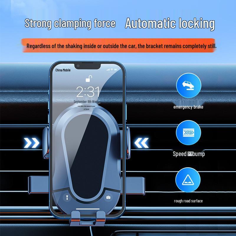 Rotatable Shake-Proof Car Phone Holder with Air Vent Clip and Spiral Hook