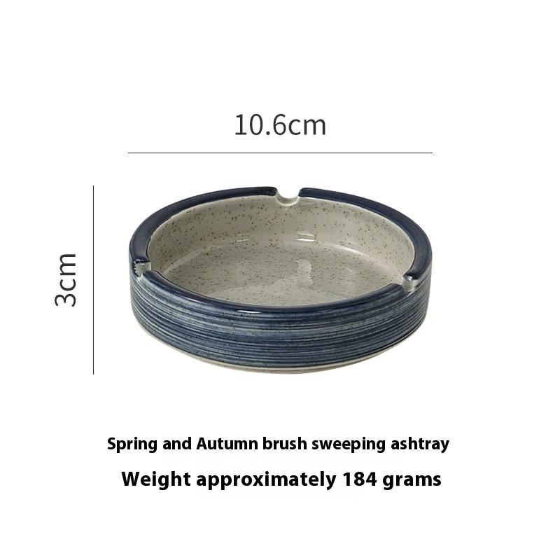 Japanese Retro Round Ashtray Home Living Room Tea Table Ceramic Ashtray Small Ashtray Creative Ornaments Household Items