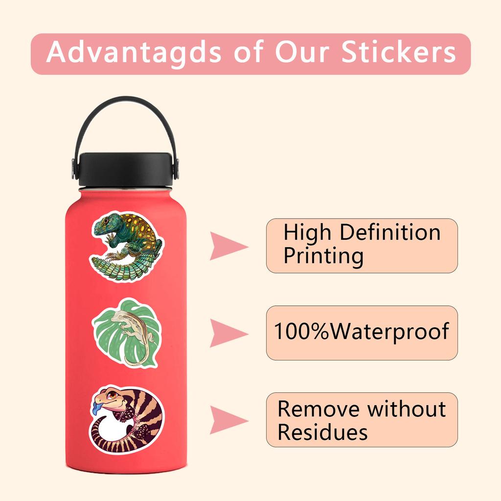 55 New Lizard Lizard Graffiti Animal Stickers Decorative Suitcase Mobile Phone Waterproof Stickers