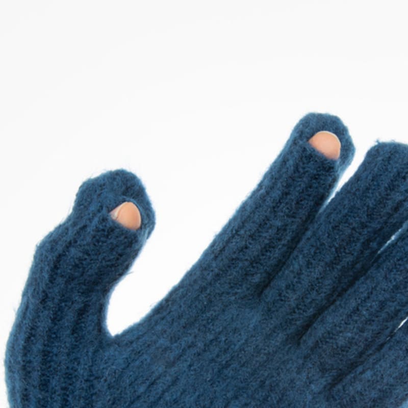RECLOW RECLOW Knit Gloves and Muffler Set Blue