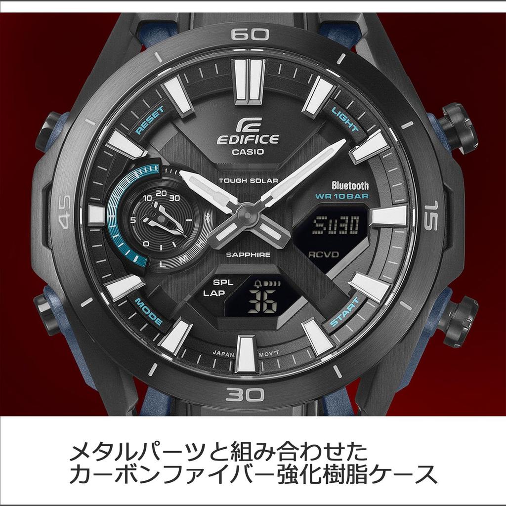 Casio Edifice SOSPENSIONE Watch (Official Japanese Product) ECB-2300YDC-1AJF Men's Black, Bluetooth, Tough Solar, Sapphire Crystal