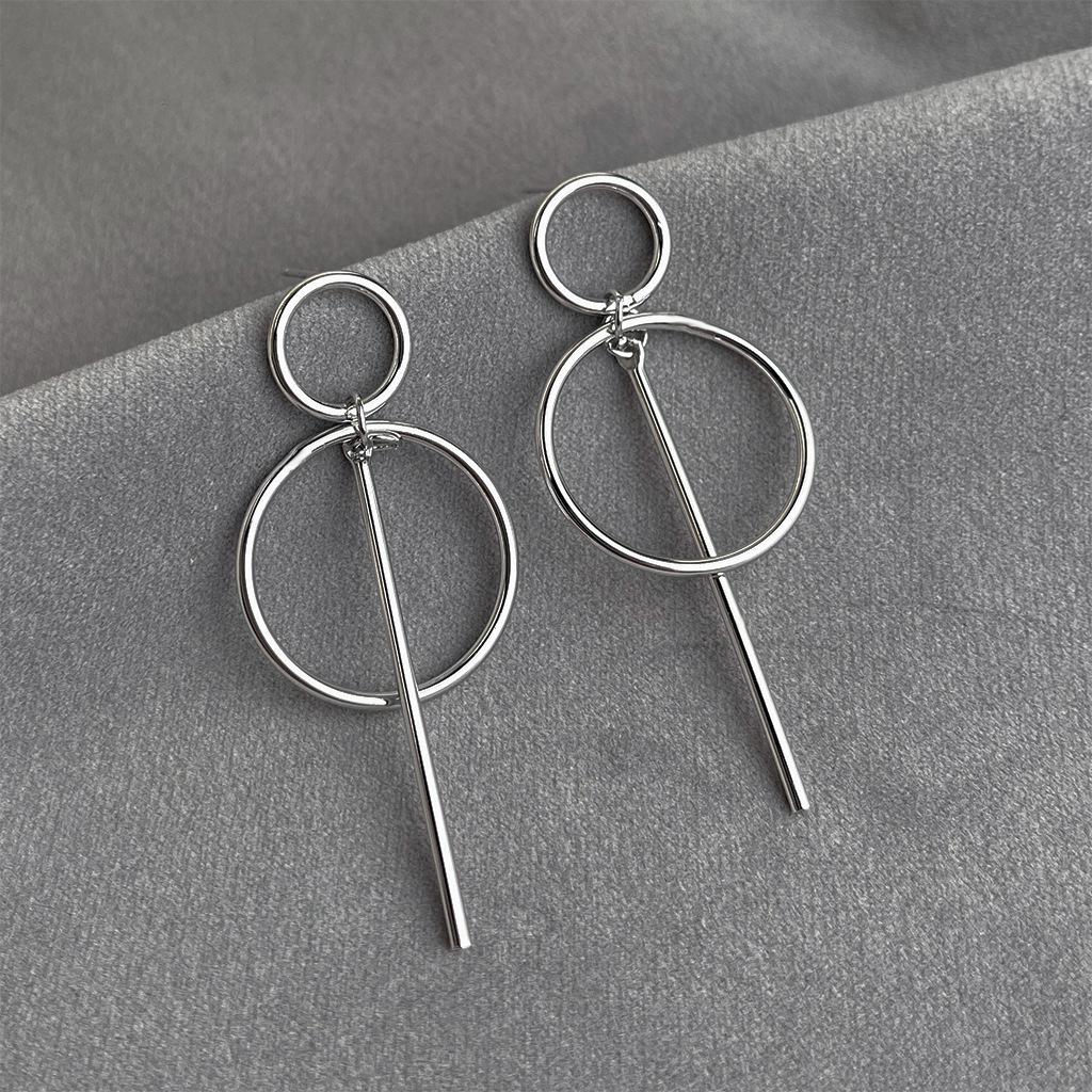 925 Silver Geometric Tassel Earrings: Minimalist, High-End Fashion Jewelry for Women