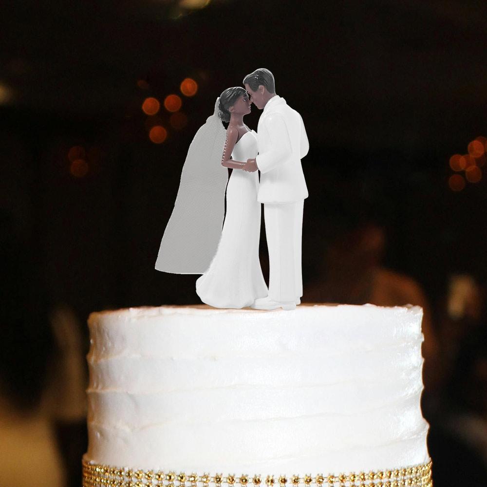 Elegantes Adornos para Pastel Muñecos Decoración de Aniversario Figuras de Novio y Novia Decoración para Despedida de Soltera