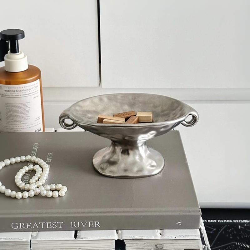 Ceramic Double-Ear Soap Dish, Vintage Double-Ear Soap Dish With High Stand, Suitable For Home Decoration, Bathroom Soap Storage