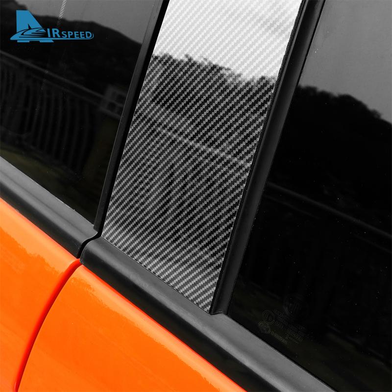 Glossy Black B Pillars Trim Sticker For Fiat 500 Abarth 595 2012-2016 2017 2018      Protect Accessories