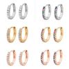 Mini Diamond-Studded Rose Gold Ear Cuff Hoop Earrings, Available In 5-9mm Sizes