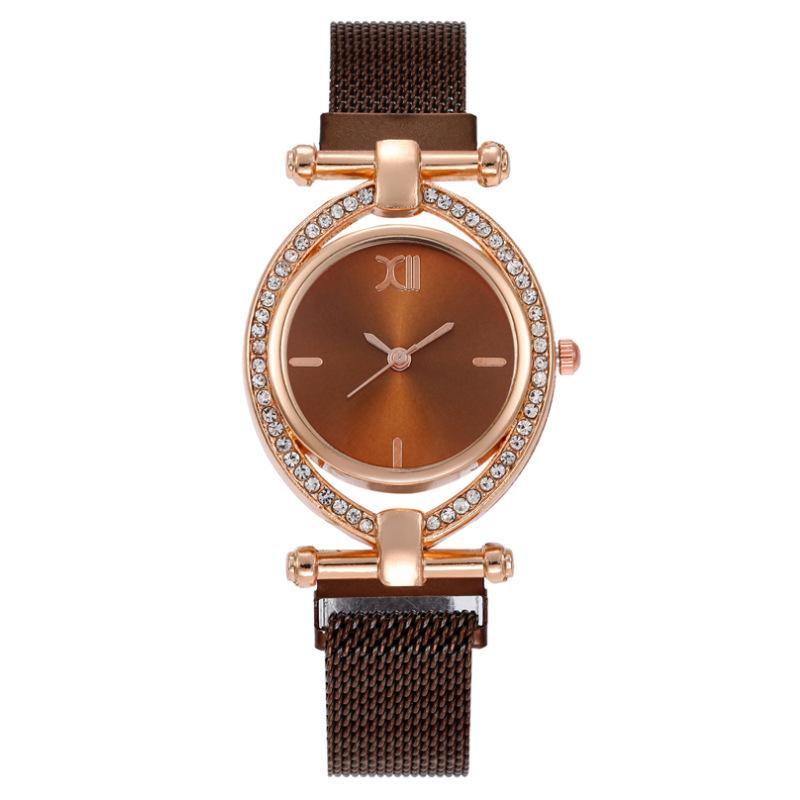 

Женские часы овальной формы с бриллиантами, женские часы с железным магнитом, кварцевые часы с железным магнитом, женская модель