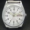 VINTAGE SEIKO 5 AUTOMATIC 6309A REFURBISHED JAPAN MENS WHITE WATCH a441714-1 Sk-a441714