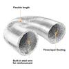 4'' 5'' 6'' 8'' 10'' 12'' inch 8Feet Non-Insulated Flex Air Aluminum Foil Ducting Dryer Vent Hose Ventilation with 2 Clamps