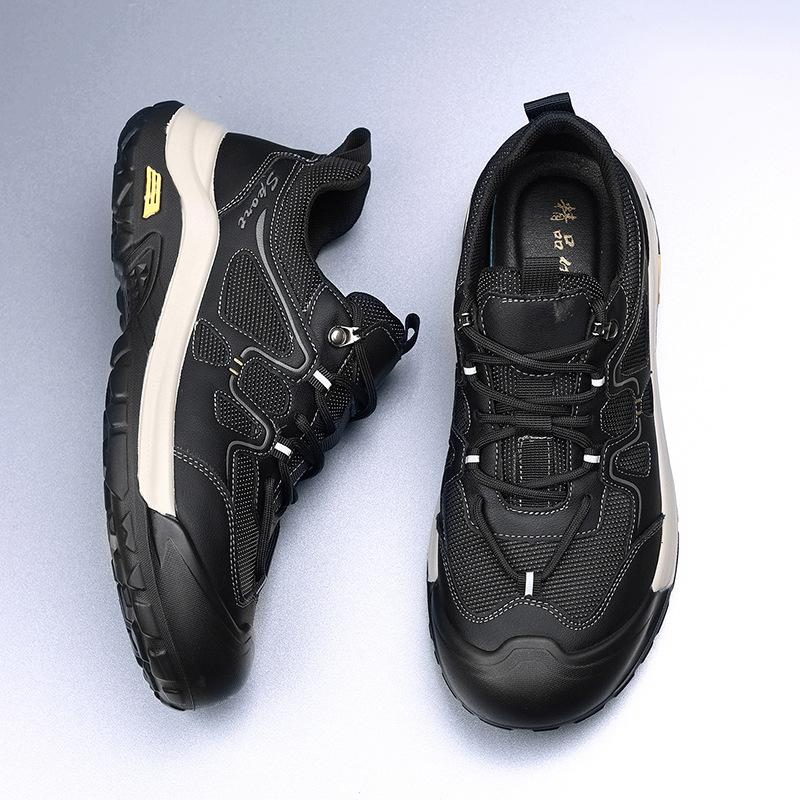 2025 Live-Übertragung beliebte Herrenschuhe Herbst und Winter Wanderschuhe atmungsaktiv rutschfest Outdoor-Sportschuhe erste Schicht Leder Freizeitschuhe Herren