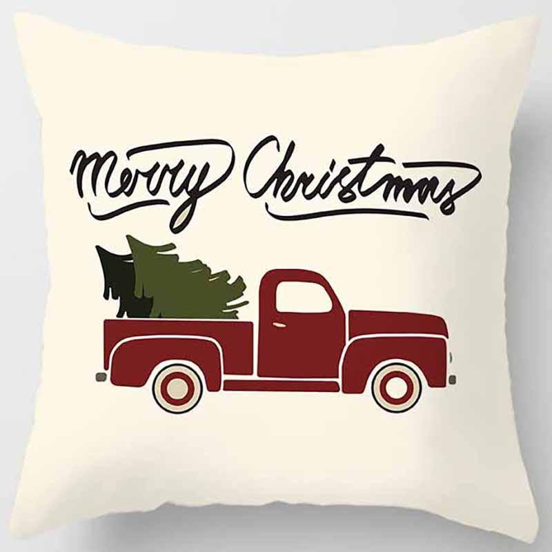 Christmas Truck Tree Pillowcase Festival Gift Cushion Cover Home Decoration Car Sofa Cushion Cover Funda De Almohada