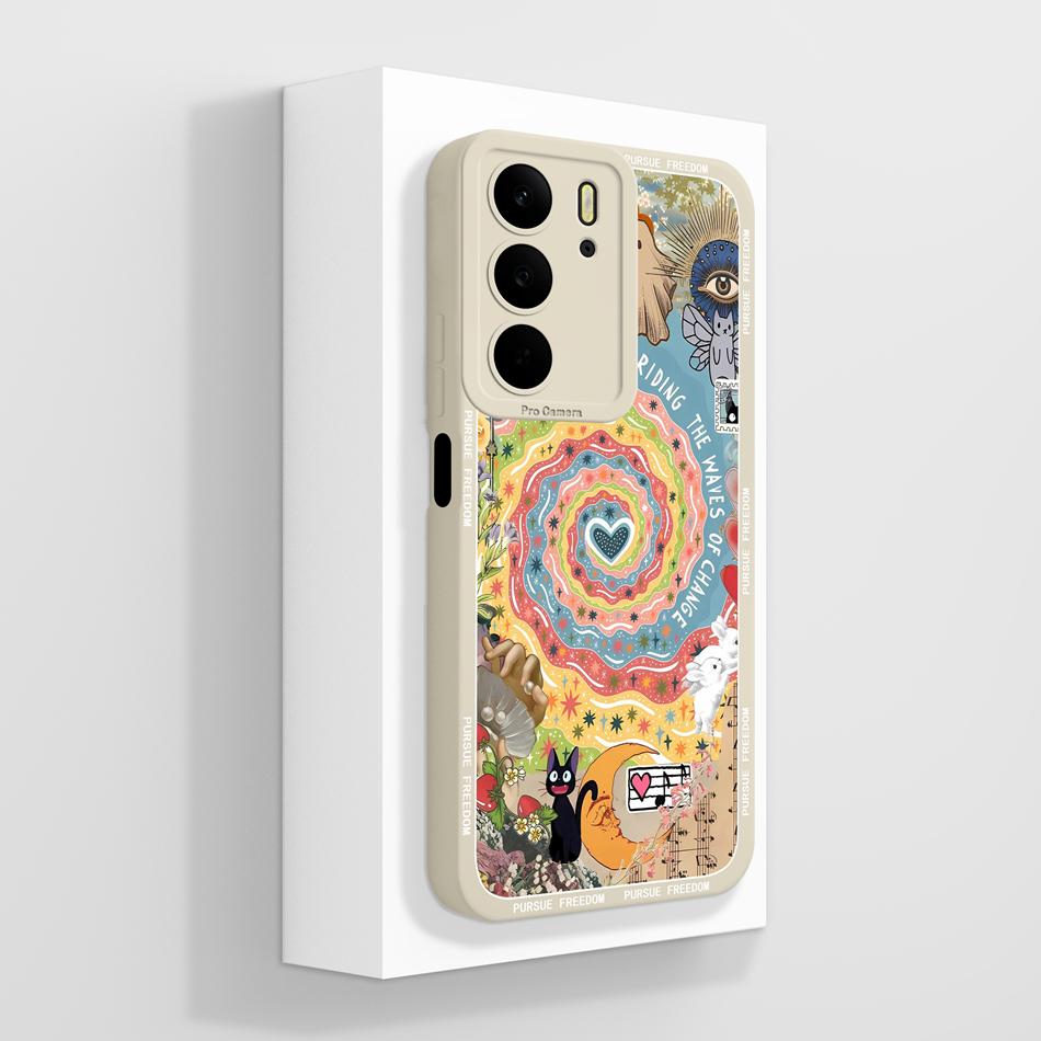 For Realme C75 C75X C73 C71 Case Painted Flowers Soft Liquid Silicone Back Cover For Realme C 75 Full Protection Phone Bumper