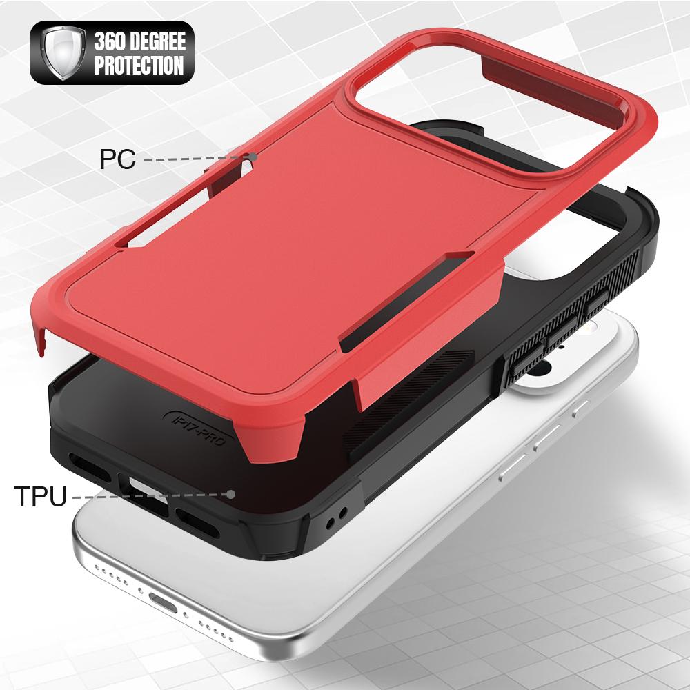 For iPhone 17 Pro Case 2 in 1 PC+TPU Shockproof Phone Cover