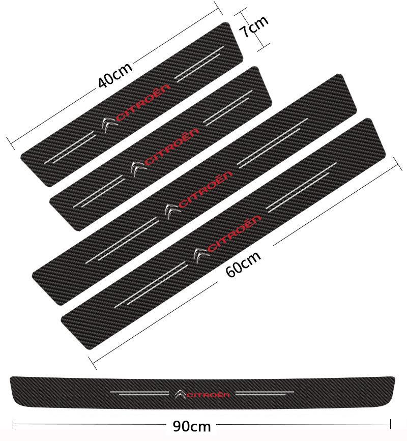 Car Door Sill Protector Carbon Fiber Anti-Scratch Step Guard