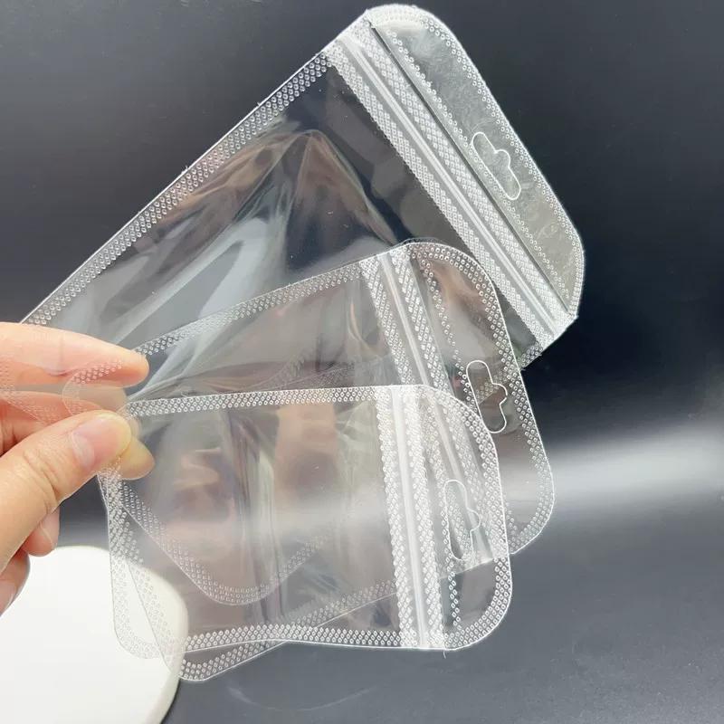 Thick Transparent Self Sealing Sack High Definition Bone Sealing Bag Jade Bracelet Accessories Storage Dust-proof Packaging Pouch with Hanging Hole