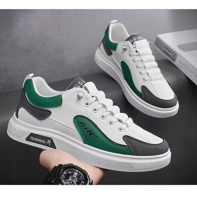 

2025 Весна Осень Мужские Кроссовки Slip On Низкие Кожаные Повседневные Кроссовки Дышащая Трендовая Спортивная Обувь Для Тренировок В Спортивном Зале Уличная Мода 40 зелёный