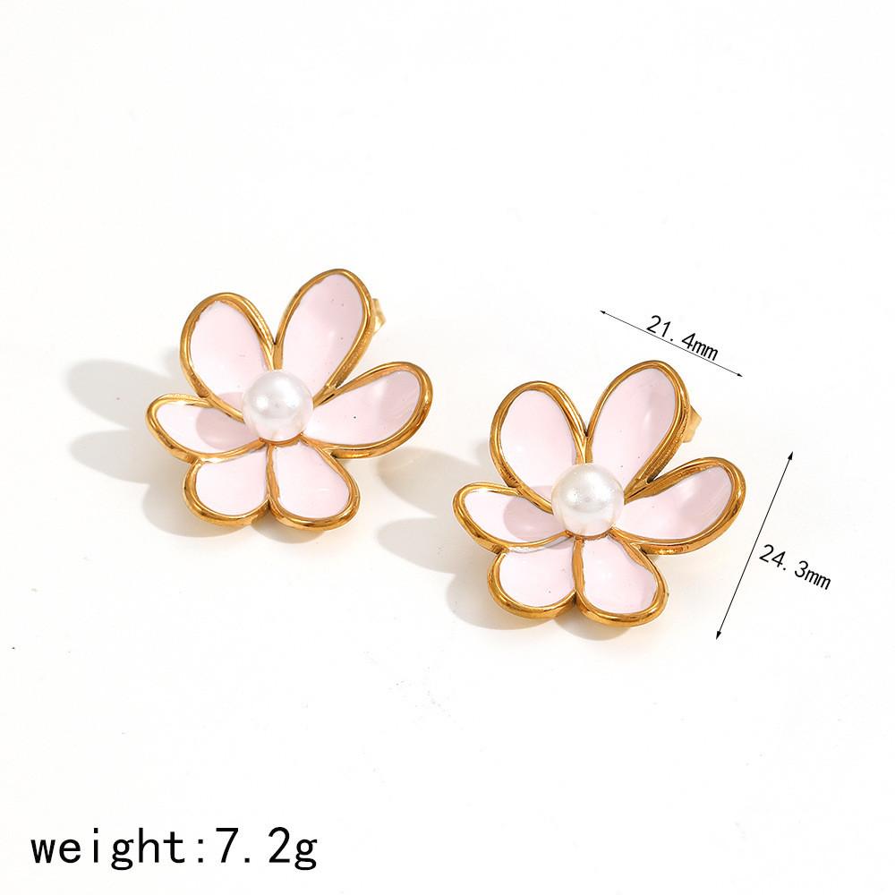 Collection de Bijoux Floraux de Designer Printemps en Acier Inoxydable Pour Dames Usage Quotidien