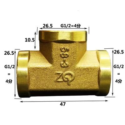 Raccordo a T BSP Femmina Maschio 1/2" Divisore a 3 Vie Raccordo per Tubi in Ottone Accoppiamento DN15 Casa Giardino Per Adattatore Acqua Gas Olio