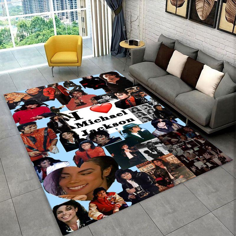 Tappeto Antiscivolo Retro MJ Michael Jackson King of Pop per Soggiorno, Camera da Letto, Sala Giochi, Tappetino per Pavimento Tappeto Decorazione per la Casa Stanza