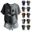 Women's Cute Sweater Knitted Fashion Casual Round-neck Short-sleeved  Cozy Print Top