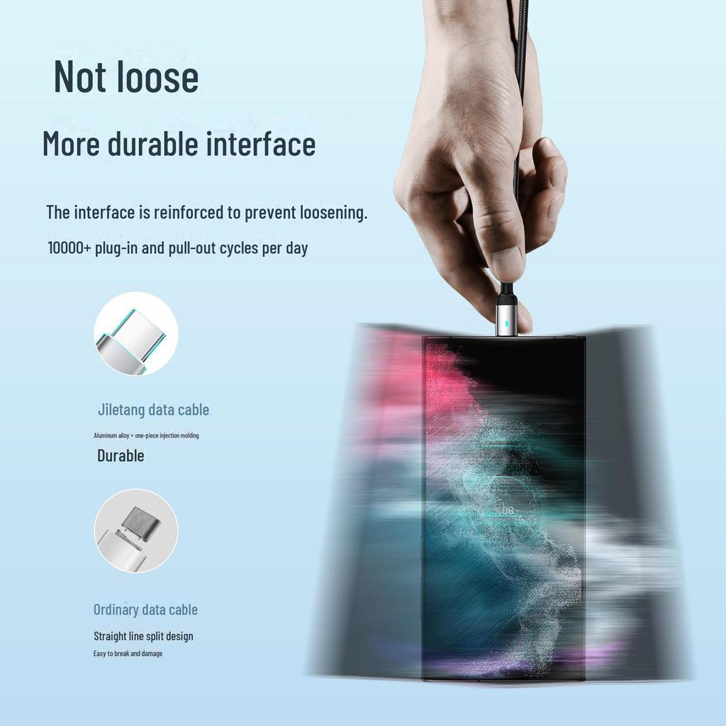 3A Fast Charging Type-C Cable with Indicator Light for Apple and Android Devices