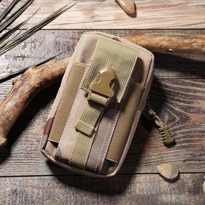 Camouflage Multifunctional Vertical Canvas Phone Waist Bag for Sports and Leisure