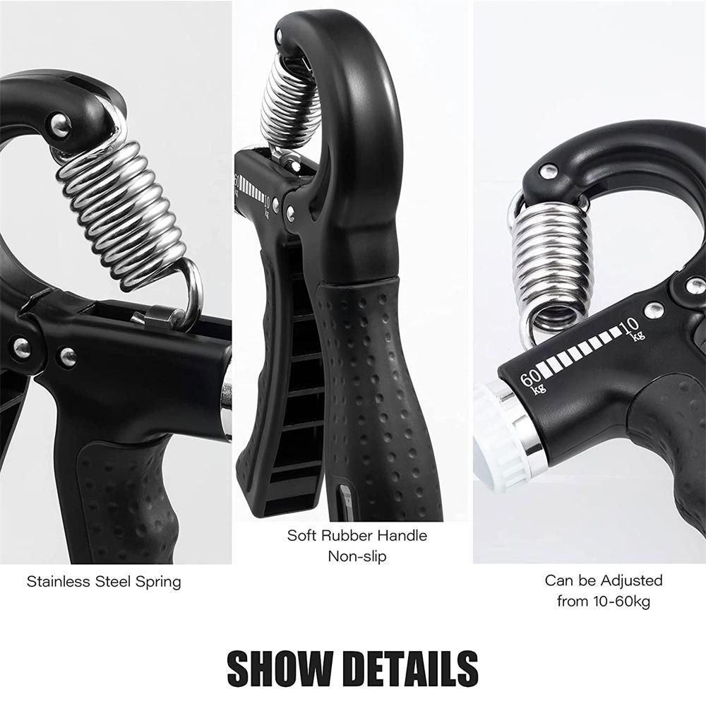 5x Hand Strengthener Gripper Finger Exerciser Adjustable Forearm Therapy Trainer