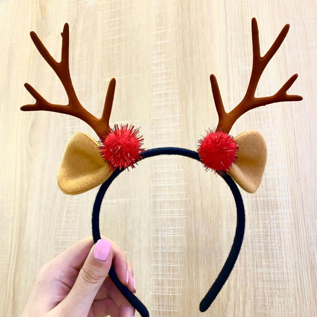 Stylish Mori Girl Antler Christmas Headband In Transparent Girly Design