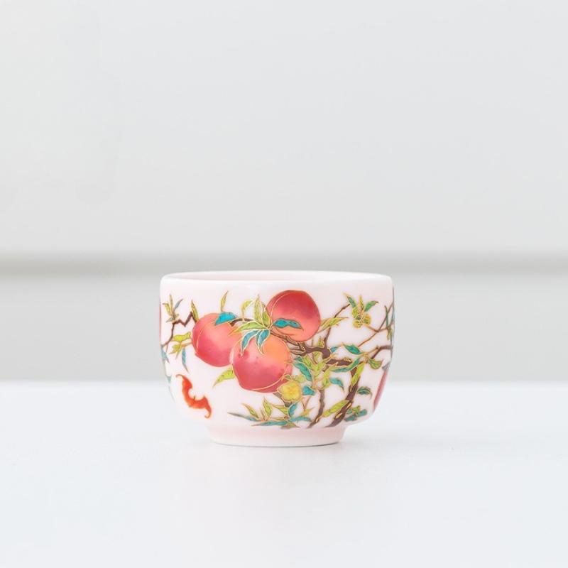 Chinese Style Ceramic Enamel Color Tea Cup Retro Porcelain Tea Bowl Coffee Mug Household Handmade Master Cup Tea