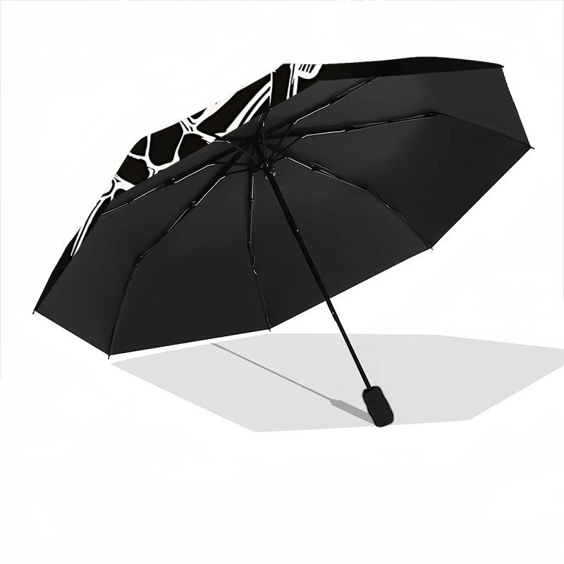 1pc Poker Hand Automatic Folding Umbrella - Windproof Compact Travel Umbrella with Auto Open/Close, 8-Rib Heavy-Duty Shaft for Women/Men A043