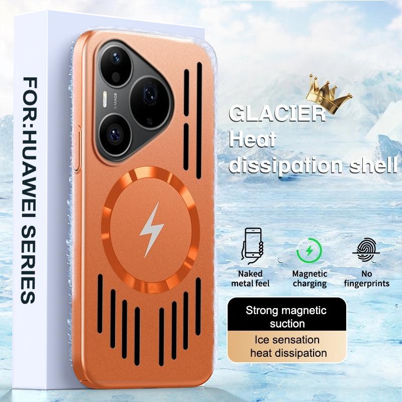 For Huawei Pura 90 Pro Max Ultra-thin Heat Dissipation Magnetic Case For Huawei Pura 90ProMax Magsafe Metallic Paint Hard Cover