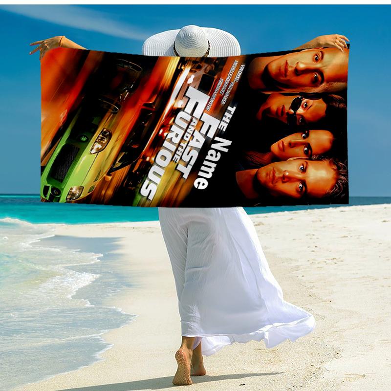 Custom Name Ultra-Soft Beach Towel with Fast & Furious Theme,Ideal for Pool - Camping, Diving - Perfect Travel Essential, Vibrant Beach Towel.