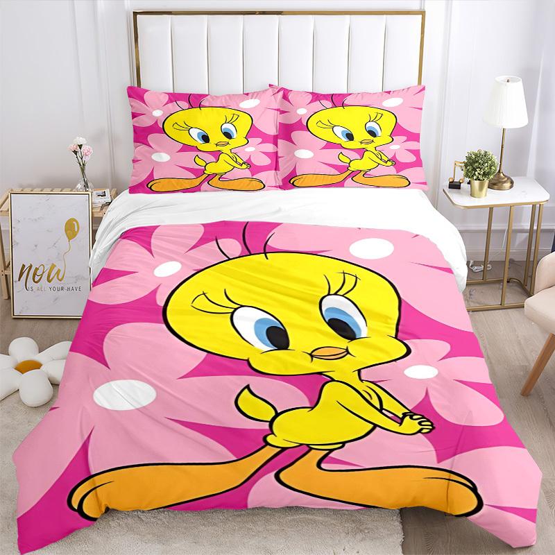 3pcs Tweety Bird Cover Set,Soft Comfortable Duvet Cover,Guest Room (1*Duvet Cover + 2*Pillowcases, Without Core) yy251024022